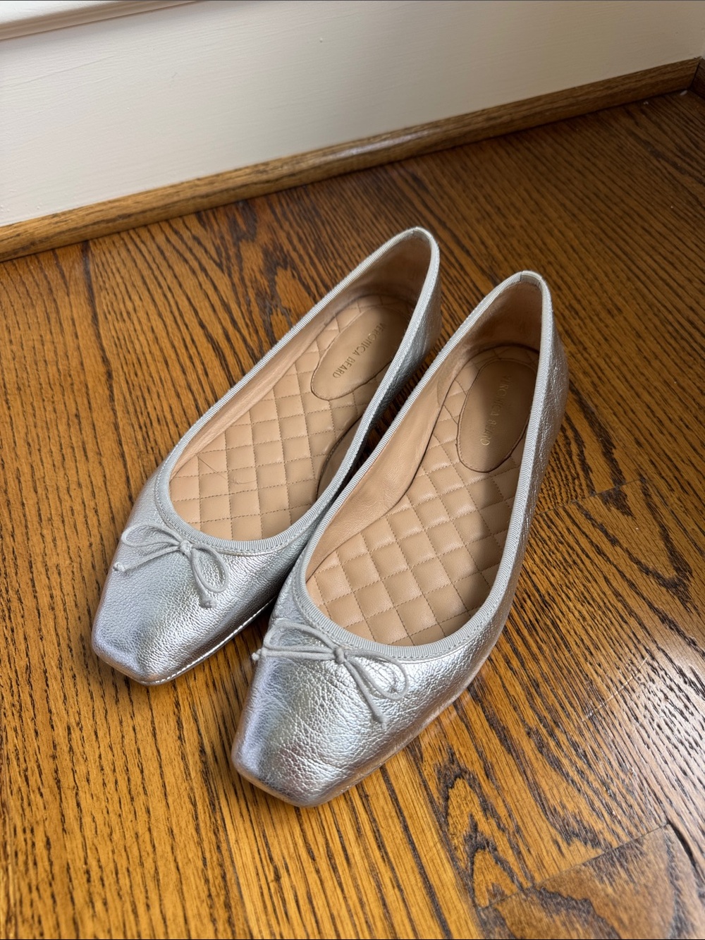 Veronica Beard Silver Ballet Flats